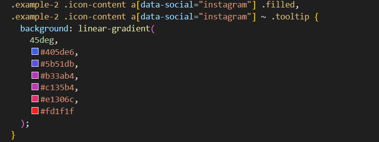 CSS styling for social media icons